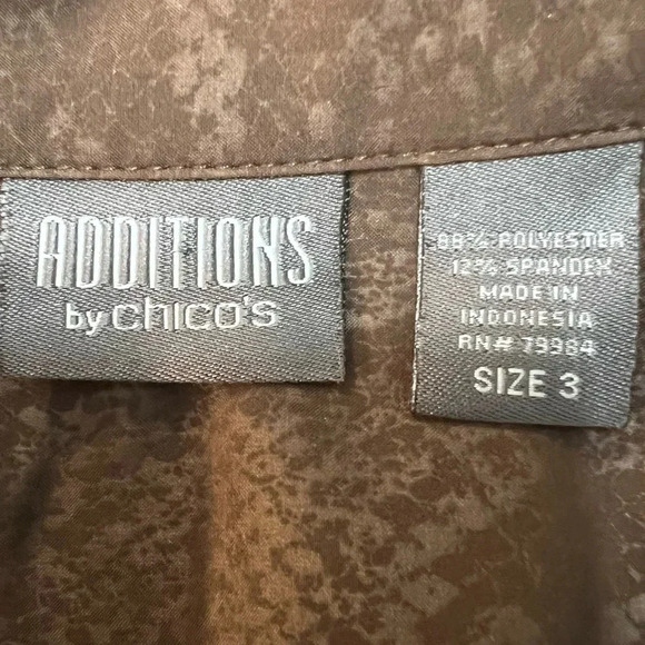 Additions by Chico’s Cocoa Brown Multi Zipper Lightweight Vest. Size 3.‎ - Picture 11 of 14
